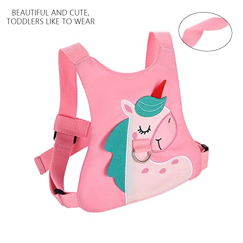 Coleira infantil – arnês infantil (unicórnio, rosa)