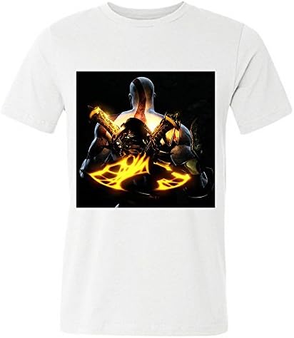 Men T Shirts Retro, God of War Game Crew Neck White T-Shirt