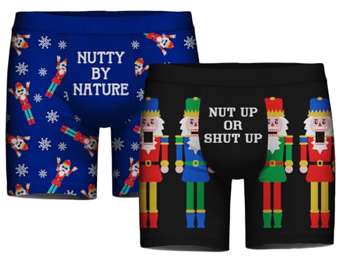 Tipsy Elves Christmas Underwear for Men - Comfy Cozy Holiday Boxer Briefs