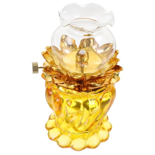 COOLHIYA Vintage Glass Kerosene Oil Lamp with Wick Classic Amber