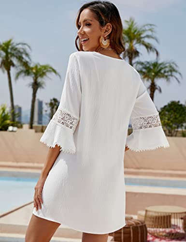 Bmjl Womens Swimsuit Cover Ups Lace Crochet Beach Coverup Bathing Suit Swimwear Cover Ups(Xxl,Black) #TOP1