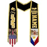 Philippine Graduation Stole, Philippine Flag Graduation Stole, Philippine Graduation Sash, Custom Philippine American Flag Graduation Sash 2025, Philippine Graduation Sash, Custom Graduation Stole,2