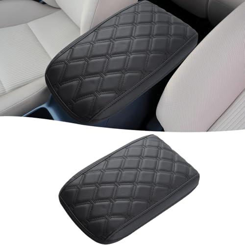GIANT PANDA Custom Fit Car Center Console Armrest Cover for Toyota RAV4 2013 2014 2015 2016 2017 2018,Waterproof Faux Leather Middle Console Cover - Full Protection - Black