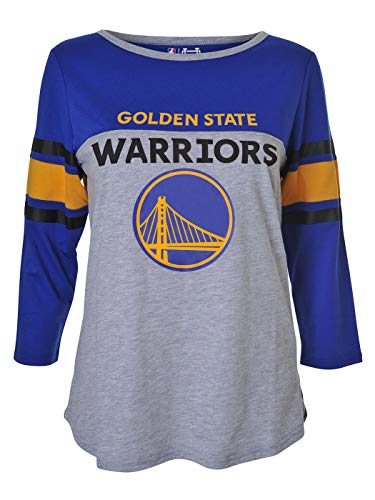 Ultra Game NBA Golden State Warriors Womens T-Shirt Raglan Baseball 3 4 Long Sleeve Tee Shirt, Team Color, Medium