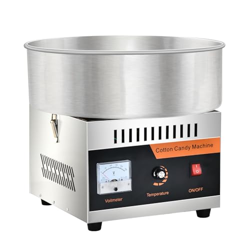 Cotton Candy Machine Commercial, 1000W Electric Cotton Candy Machine, Candy Floss Maker with Stainless Steel Bowl, Sugar Scoop, Perfect for Family Party, Kids Birthday