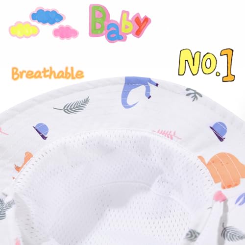 Baby Girl Sun Hat 2Pack Infant Toddler Swim Wide Brim Strap Bucket Hat with UPF 50+ Adjustable4