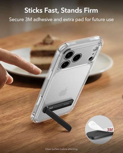 ESR スマホ キックスタンド メタル 縦置き 横置き対応 角度調節可能 iPhone 17e Air 17 16e 16 15 14 13 12、Google Pixel 10、Samsung、Android対応 - ブラック
