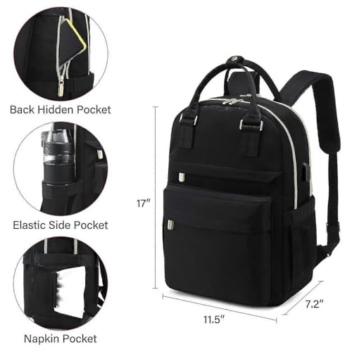 Image of MOCA Women's Minimal Laptop Backpack | Stylish Office & Travel Bag with USB Charging Port | Lightweight, Multi-Pocket, Fits 15.6 inch Laptop