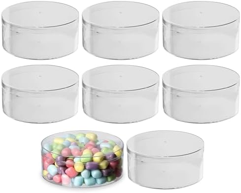 Hammont Round Acrylic Storage Boxes - Candy Gift Containers - Cle...