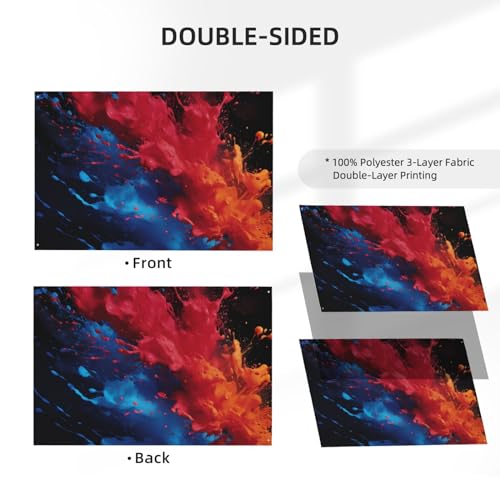 Drapeau bleu et rouge d'extérieur double face grand format 1,2x1,8m - 4
