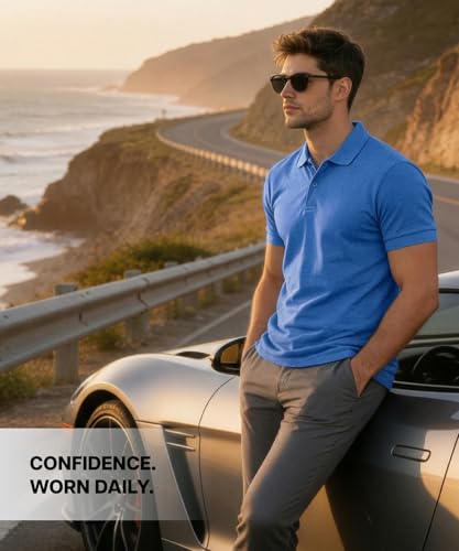 Image of Scott International Cotton Polo T Shirt | Collar Half Sleeves Plain T-Shirt | Tshirt for Men Stylish | Casual Tee for Office, Sports, Gym & Everyday Comfort | Men's Breathable All-Season Tshirt