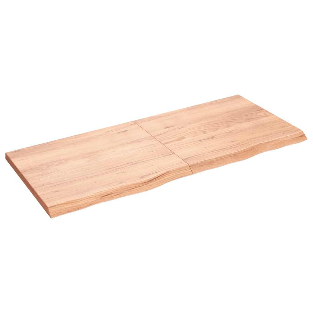 vidaXL Bathroom Countertop, Bathroom Worktop for Replacement, Vanity Top with Live Edge, Worktop Cabinet Top Table Top, Light Brown Treated Solid Wood