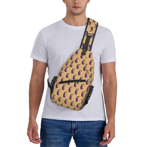 Bolso bandolera Cartoon Eggplant para hombre y mujer miniatura 7
