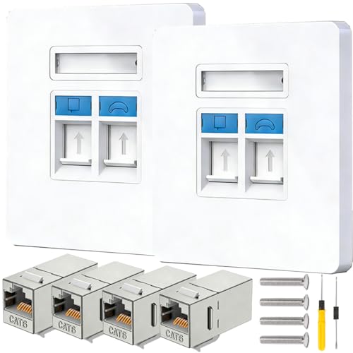 Placa de pared Ethernet RJ45 de doble puerto para salas de juego 2