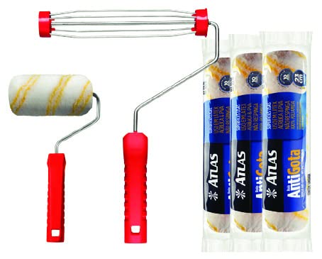 Conjunto Antigota composto de Garfo Gaiola + 3 Rolos de Lã Sintética de 23 cm + 1 Rolo Lã Sintética