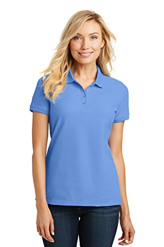Port Authority Ladies Core Classic Pique Short Sleeved Golf Polo, X-Large, Carolina Blue