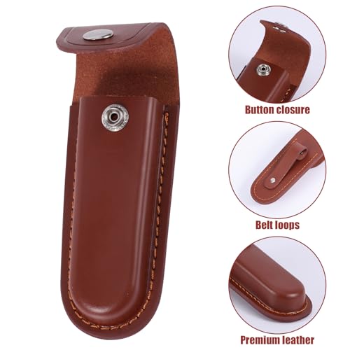 Messerscheiden, 15,5 x 5,3cm Messerhalter aus Leder tragbare Messerscheide aus Leder für den Gürtel Praktisches Messerholster für Radfahren im Freien, Wandern, Bergsteigen, Camping (Braun)