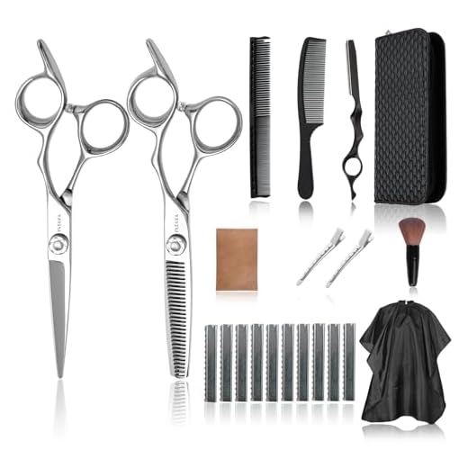 YASAKA 6 Inch Professional Hair Thinning and Cutting Shears Kit,Hairdressing Scissors, Cobalt Stainless Scissors,Sharp Razor Edge Barber Hair Scissors, Ergonomic Grip Design for Hair Salon or Home Use