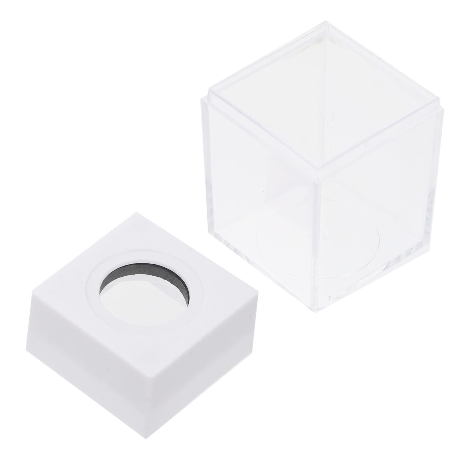 Housoutil 2Pcs Transparent Paper Clip Storage Containers Creative Organizers for Home Office School for Desk Organization Student Stationery