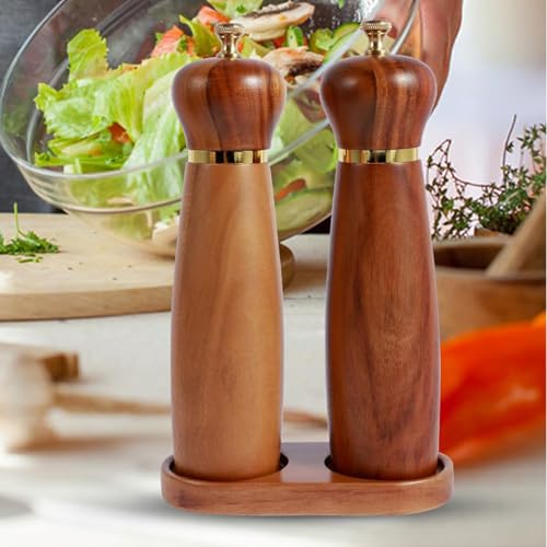 Moulin à poivre et sel réglable en bois pour la table
