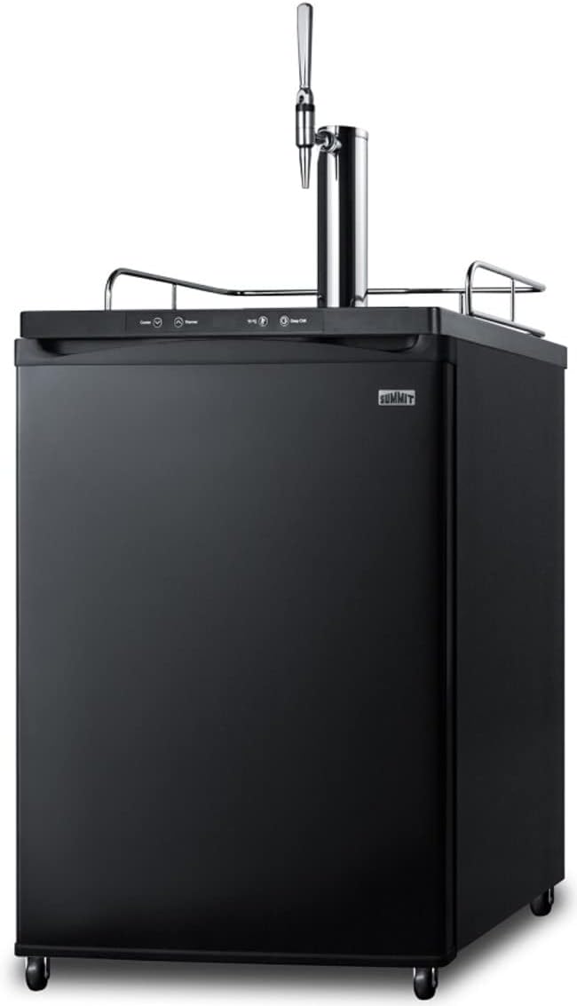 Summit Appliance SBC635M7NCF Commercially Listed 24" Wide Nitro-Infused Coffee Dispenser in Black Exterior with Complete Stainless Steel Stout Style Tap Kit and Nitrogen Tank Included