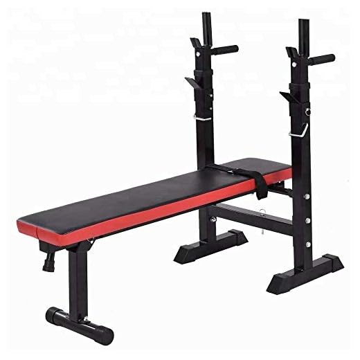 Grabacz Weight Bench Adjustable Standard Workout Bench with Dip Station Folding Heavy Duty Weight Lifting Bench Home Training Gym Weight Bench Chest Press Sit Up