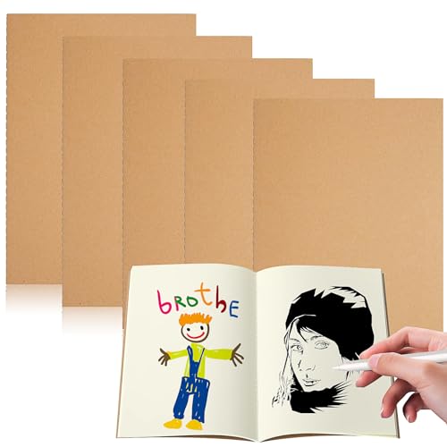 Quaderno A5 Bianco,5 Pezzi A5 Blank Notebook 36 Fogli/72 Pagine