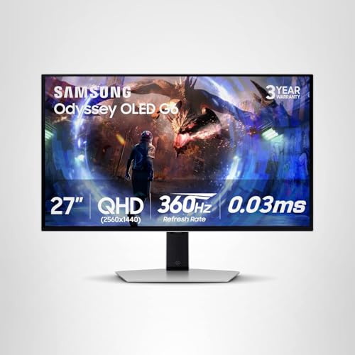 Image of Samsung LS27DG602SNXZA 27 inch G60SD Odyssey OLED QHD 360Hz Gaming Monitor with G535 Headset, G213 Keyboard, and G305 Mouse (2024)