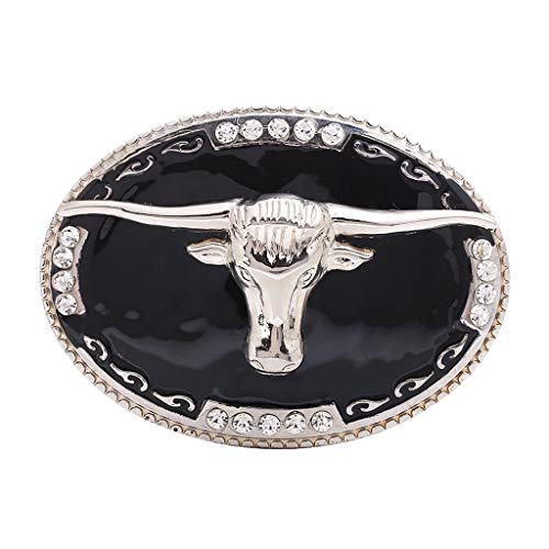 oshhni Acessórios para Cintos para Calças de Ganga de Strass Western Rodeo Longhorn Bull Belt