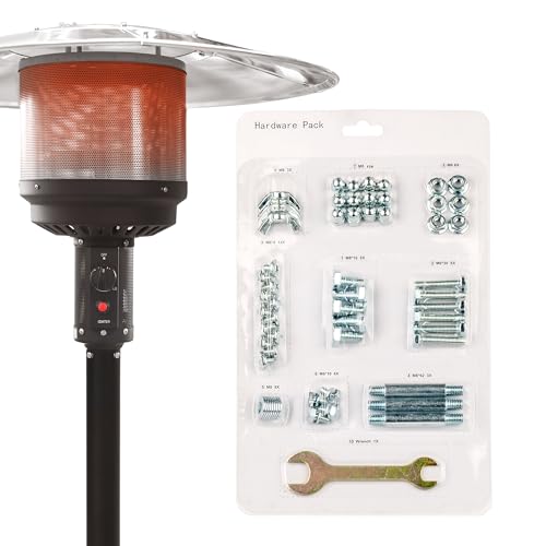 lgnovate Patio Heater Reflector Shield Accessory Kit Outdoor Heater Replacement Hardware Set with Spacers Washers & Fasteners Universal Fit for Round Umbrella Gas Heaters