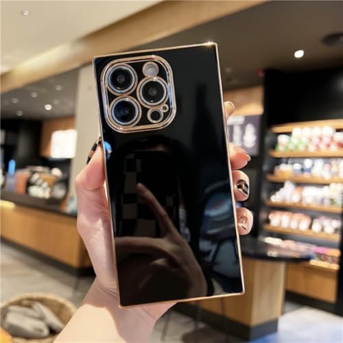 Coque de luxe pour iPhone 16 Pro Max avec cadre plaqué élégant noir