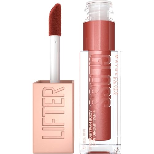 Maybelline New York, Brillo de labios Lifter Gloss, Hidratación Intensa y Labios Rellenos Sin Retoques, Fórmula con Ácido Hialurónico, en Tono 16 Rust