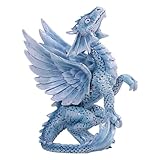 Pacific Giftware Anne Stokes Age of Dragons Iced Blue Wind Dragon Wyrmling Home Tabletop Decorative Resin Figurine