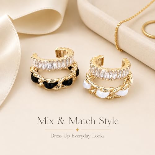 Image of Ear Cuff Set Non Piercing Stackable Clip On Earrings