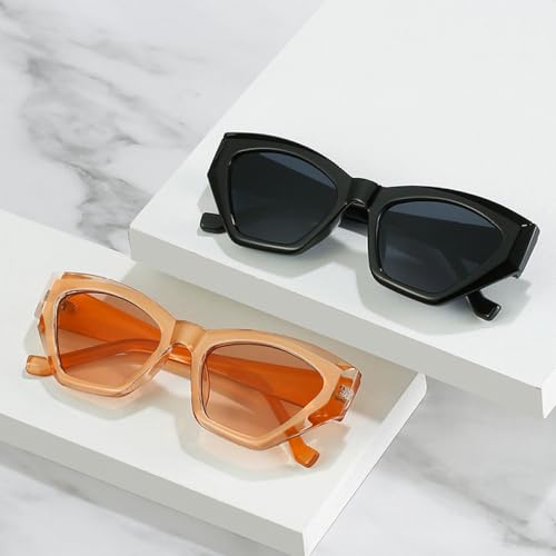 Lunettes de soleil œil de chat polygone au design rétro haut de gamme - 3