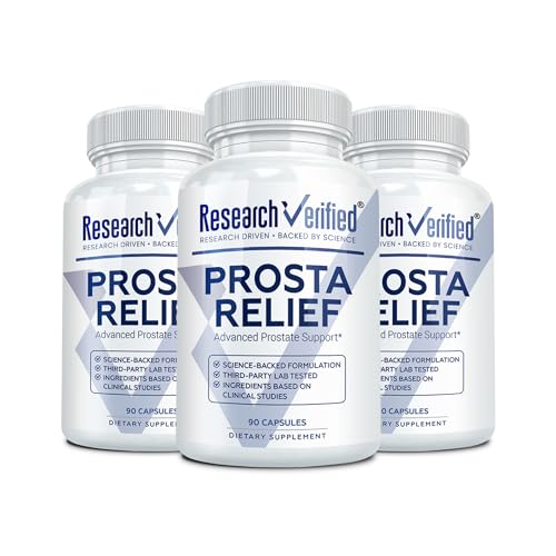 Research Verified Prosta Relief - Saw Palmetto and Bioperine - Prostate Health; Bladder & Urinary Health Drive and Performance; Pure Natural 90 Capsules (Pack of 3)