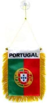 AZ FLAG Portugal mini Banner 6 x 4 - Portuguese PENNANT 15 x 10 cm - mini Banners 4x6 inch suction cup hanger