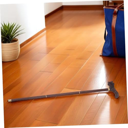 Canne de marche bois artisanale UKCOCO avec tête de dragon sculptée - 3