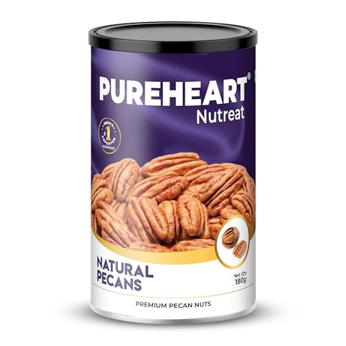 Image of Pureheart Premium Pecan Nuts 180g | Premium Natural Pecans | Healthy Dry Fruits Snack | Rich in Protein, Fibre & Antioxidants | Ideal for Snacking & Baking
