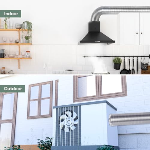 Vent Systems Flexibles Rund Aluminiumrohr DN 80 mm x 1.5 m lange Aluminiumschlauch, Flexibler Schlauch, Abluftschlauch für Heizung und Kühlung Klimaanlagen, Trockner, Abluftventilator