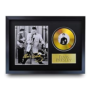 HWC Trading A3 FR Elvis Presley geschenken handtekening afbeelding met een gouden disk-image-print voor Music…