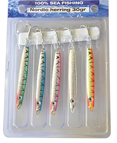 FFT® 5 x 30g NORDIC HERRING SPINNER LURE SEA PIER BOAT MACKEREL COD BASS PILE FISHING