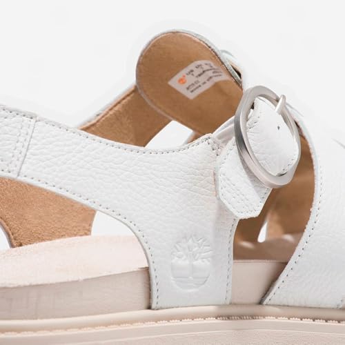 Timberland Timberland Women's Clairemont Way Fisherman Sandals, White Full Grain, 6.5 Medium