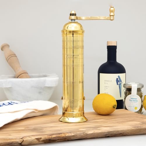 Alexander Home Original Greek Pepper Mill, 10-Inch Brass – European Manual Pepper Grinder Refillable by Alexander Home - Image 2