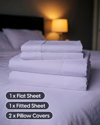 Image of Sleepy Town Split King Size Bed Sheets - 5 Piece - Split King Sheet Set - Extra Soft, Comfy & Cooling - Easy Care - Shrinkage, Wrinkle & Fade Free - Brushed Microfiber - Deep Pocket Sheets (Lavender)