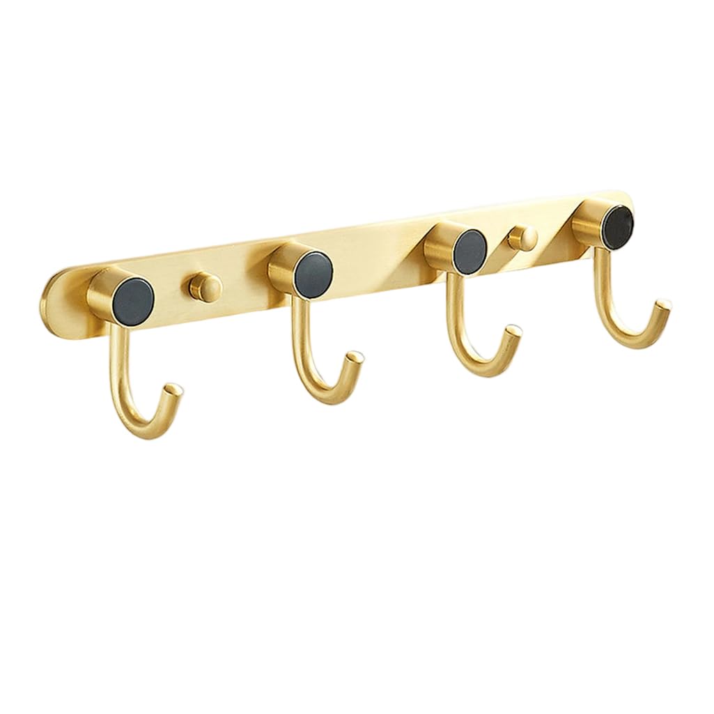 Zhouxiao Black Coat Rack Wall Mounted With Hooks, Modern Heavy Duty Coat Hook Rail, Robe And Towel Hooks Rack For Bathroom, Entryway, Mudroom, Hats 4Hook