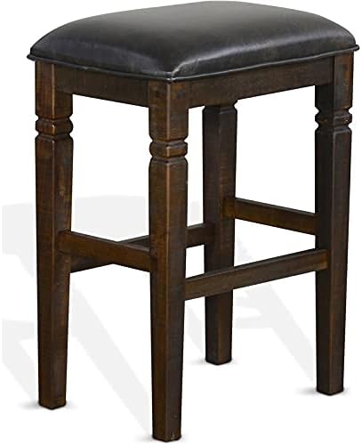 Sunny DesignsHomestead 30" Transitional Wood Stool in Tobacco Leaf