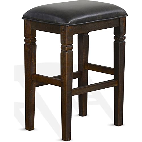 Sunny DesignsHomestead 30" Transitional Wood Stool in Tobacco Leaf