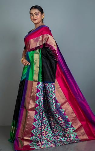 Bengal looms India Weaves of Elegance pochampally silk saree – image 3
