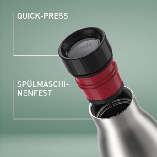 Emsa Bludrop Sleeve Isolier-Trinkflasche, 0,7 Liter, 100% dicht, Quick-Press Verschluss, Ergonomischer 360° Trinkgenuss,12h warm, 24h kühl… – Ansicht 3